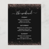 Budget Bachelorette Weekend Pink Rose Gold Glitter Flyer (Achterkant)