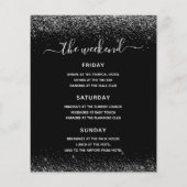 Budget Bachelorette Weekend Silver Glitter Party Flyer (Achterkant)