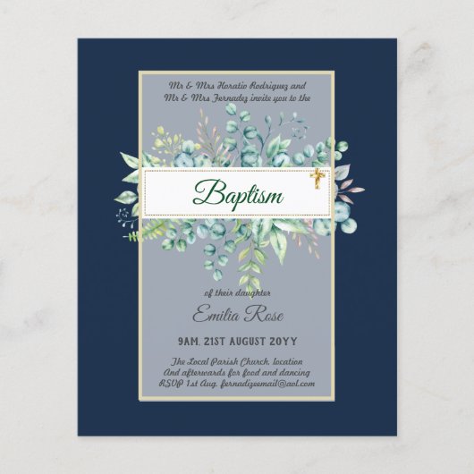 Budget BAPTISM Baptiser la verdure Feuilles Invita (Devant)