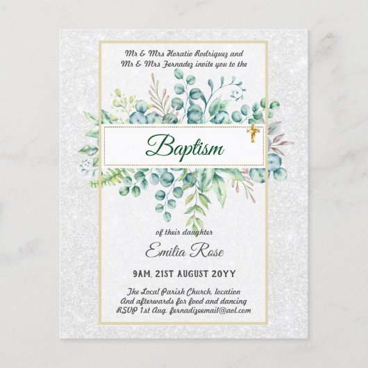 Budget BAPTISM Baptiser la verdure Feuilles Invita (Devant)