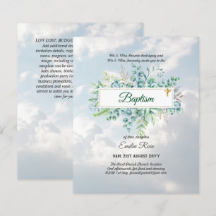 BUDGET Baptism Bautizo Bautismo GREENERY nodigt