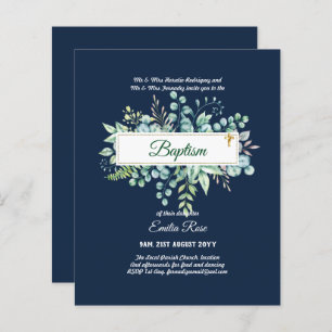 BUDGET Baptism Bautizo Bautismo GREENERY nodigt