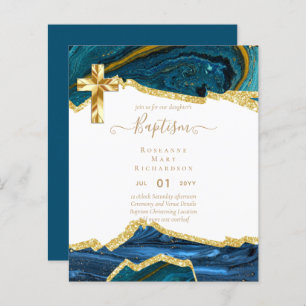 BUDGET BAPTISM CHRISTEST Invitation AGATE GOLD
