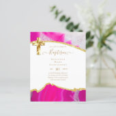 BUDGET BAPTISM CHRISTEST Invitation AGATE GOLD (Staand voorkant)