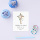 Budget Baptism Dusty Pink Rose Greenery Eucalyptus Flyer (Enkel)