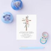 Budget Baptism Dusty Pink Rose Greenery Eucalyptus Flyer (Enkel)