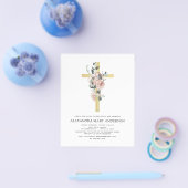 Budget Baptism Greenery Dusty Pink Rose Flyer (Enkel)