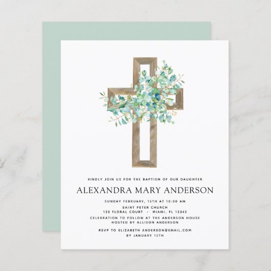 Budget Baptism Greenery Sage Eucalyptus (Voorkant / Achterkant)