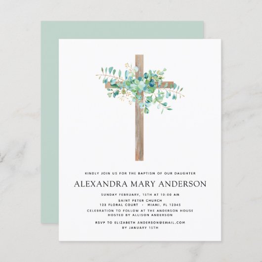 Budget Baptism Greenery Sage Eucalyptus (Voorkant / Achterkant)