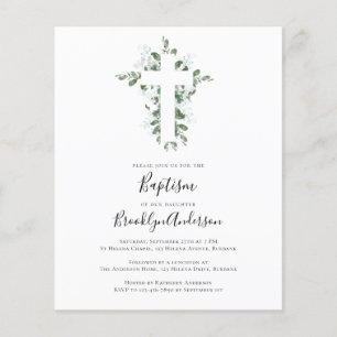BUDGET Baptism Uitnodiging Eucalyptus Cross