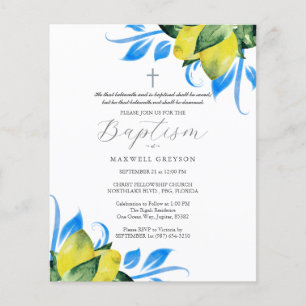 Budget Baptism Uitnodigingen Religieuze Citroenen Flyer