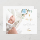 Budget baptisme blauw foto jongen dank u (Voorkant / Achterkant)