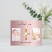 Budget baptisme blush roze foto bedankt! (Staand voorkant)