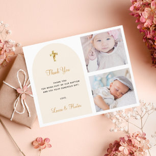 Budget baptisme foto tweeling elegant bedankt