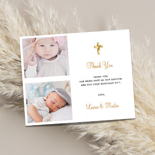 Budget baptisme foto tweeling elegant bedankt
