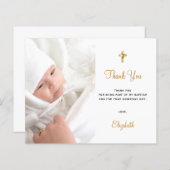 Budget baptisme foto witte QR code bedankt kaart (Voorkant / Achterkant)