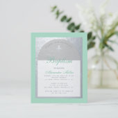 Budget Baptisme Mint Green Faux Silver Invitation (Staand voorkant)