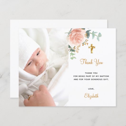 Budget baptisme roze floral photogirl (Voorkant / Achterkant)