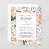 BUDGET Baptisme Roze kleurige bloemen (Voorkant / Achterkant)