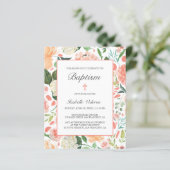 BUDGET Baptisme Roze kleurige bloemen (Staand voorkant)