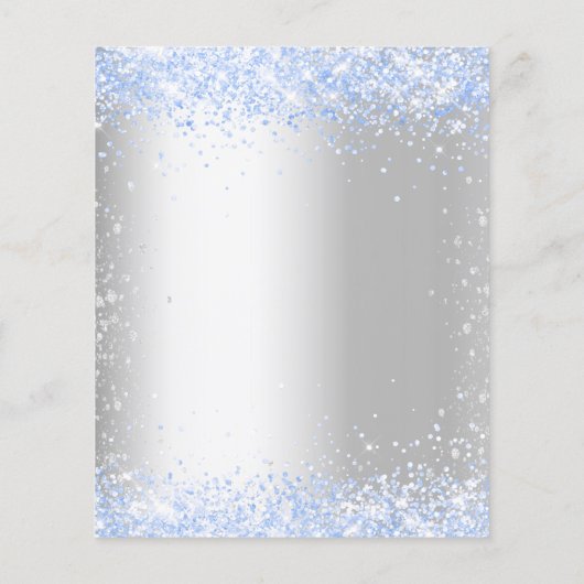 Budget baptisme Silver Blauwe Glitter boy-uitnodig (Achterkant)