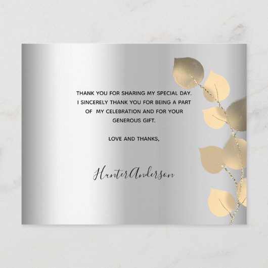 Budget baptisme Silver Eucalyptus foto bedankt (Achterkant)