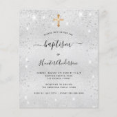Budget baptisme Silver Glitter-uitnodiging voor vo (Voorkant)