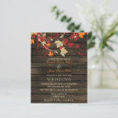 Budget Barn Wood Rustic Fall Weduwen Uitnodigingen (Staand voorkant)