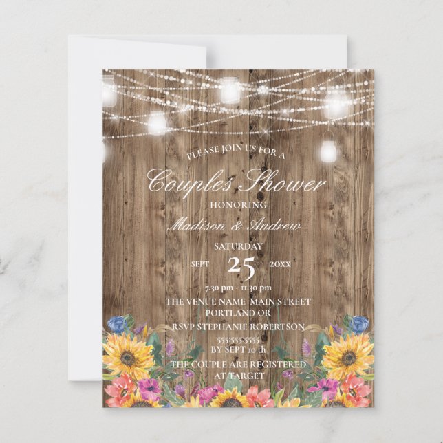 Budget Barn Wood & Sunflower Couples Shower (Voorkant)
