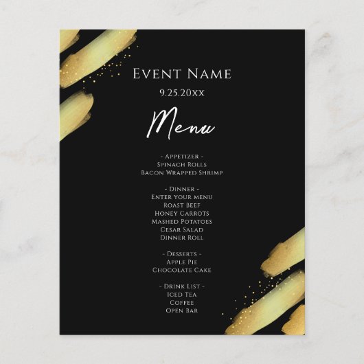 Budget Basic Evenementen Menu Flyer (Voorkant)