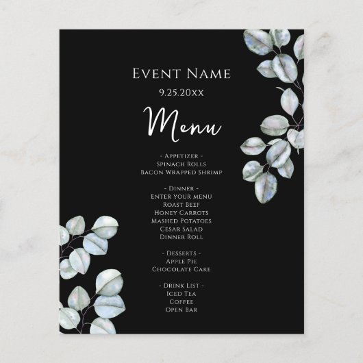 Budget Basic Event Menu Eucalyptus (Voorkant)