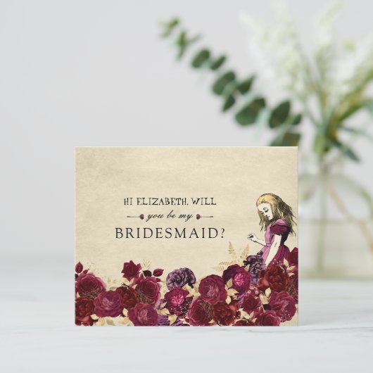 Budget Be My Bridesmaid Red Alice in Wonderland (Staand voorkant)