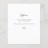 Budget Be My Maid of Honor Photo Voorstel Script V (Achterkant)