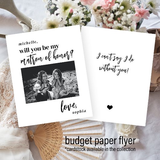 Budget be my matron van eer foto voorstel flyer