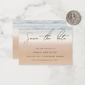 BUDGET Beach Bruiloft Save The Date Uitnodiging (Voorkant / Achterkant in situ)