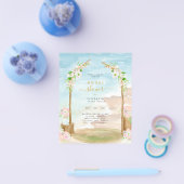 BUDGET Beach Coastal Bridal Shower Invitation Flye Flyer (Enkel)