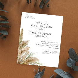 Budget Beachy Boho Pampas Grass Wedding Flyer