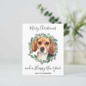Budget Beagle Chien Joyeux Noël Carte de vacances (Debout devant)