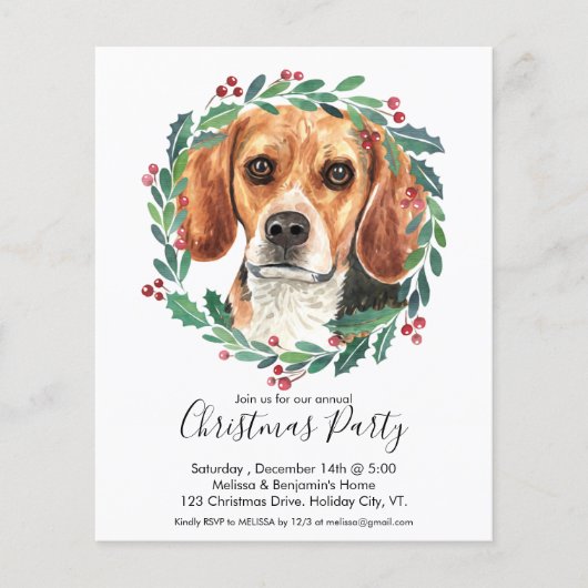 Budget Beagle Dog-kerstfeest (Voorkant)