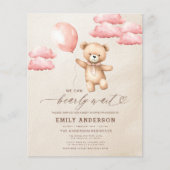 Budget Bearly Wait Neutral & Pink Girl Baby shower (Voorkant)