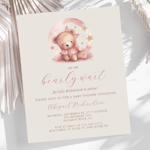 Budget Bearly Wait Pink Girl Beer Baby shower