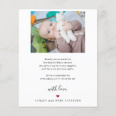 Budget bébé 2 script de photos carte de remercieme (Dos)