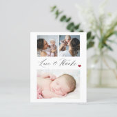 Budget bébé 3 photo collage carte de remerciements (Debout devant)