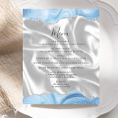 Budget Bébé Bleu Argent Agate Mariage de soie Menu