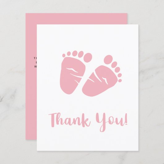 Budget Bébé fille pieds rose douche Carte de remer (Devant / Derrière)