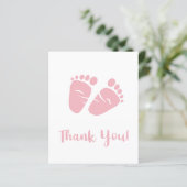 Budget Bébé fille pieds rose douche Carte de remer (Debout devant)
