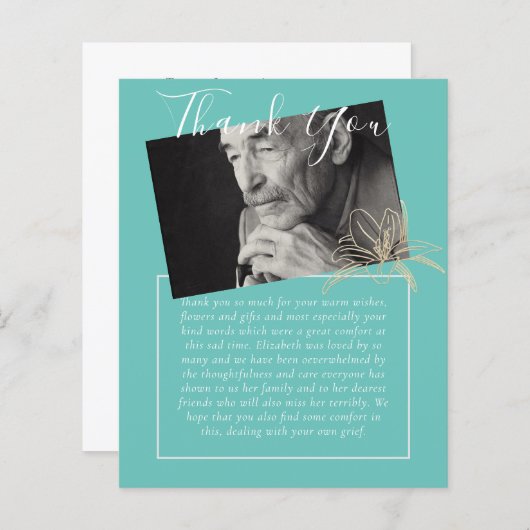 BUDGET Bedankje Rouwkaart Foto (Voorkant / Achterkant)