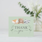 Budget Bedankt Baby Shower Woodland Greenery (Staand voorkant)