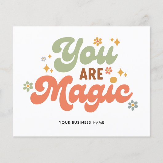 Budget Bedrijfsnaam U bent Magic Retro Dank u (Voorkant)