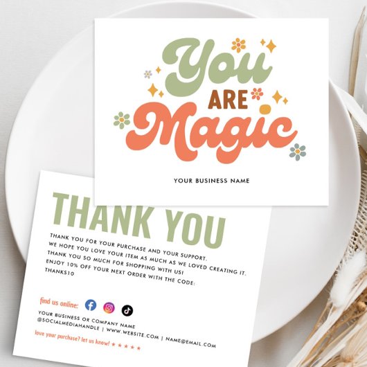 Budget Bedrijfsnaam U bent Magic Retro Dank u